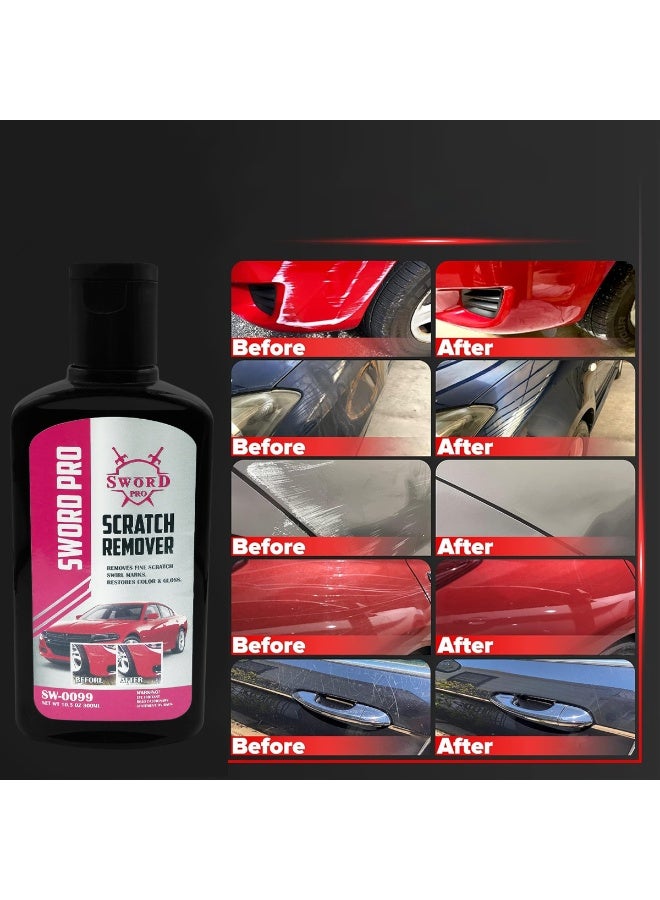 Sword Pro Car Scratch Remover Liquid 300ml Combo Pack 2pcs, Auto Paint Scratch Repair Polish, Swirl Mark Remover, Clear Coat Safe, Restores Color and Gloss, For Cars Bikes Scooters, Hand Use, Removes Light Scratches, Scuff Marks, Water Spots, HeadlightUV - Image 5